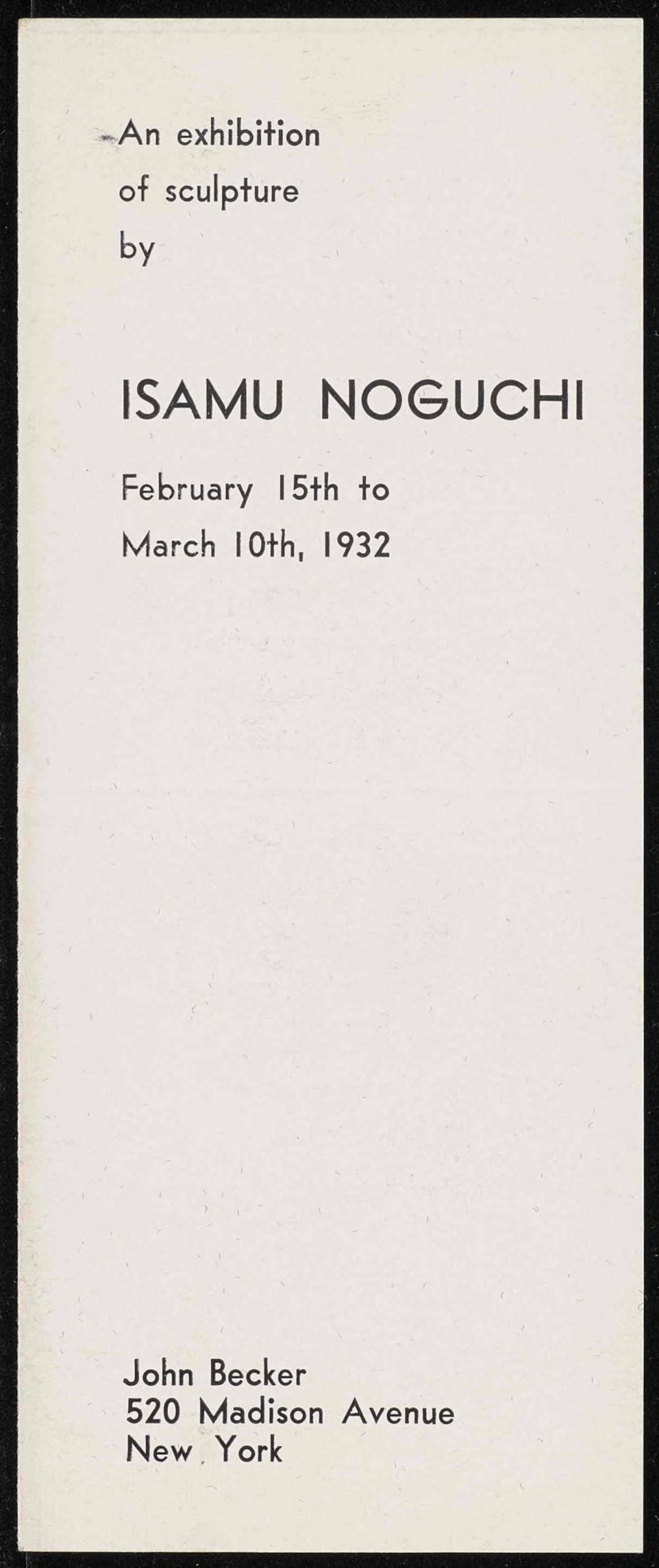  John Becker Gallery exhibition brochure 